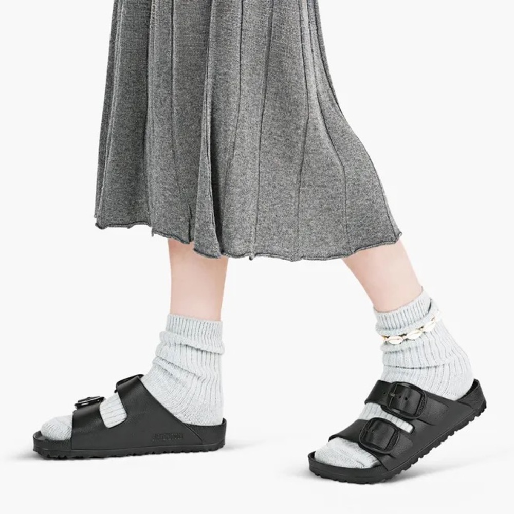 Arizona Big Buckle EVA - Black Two Strap Slide Sandals - Picture 6 of 7